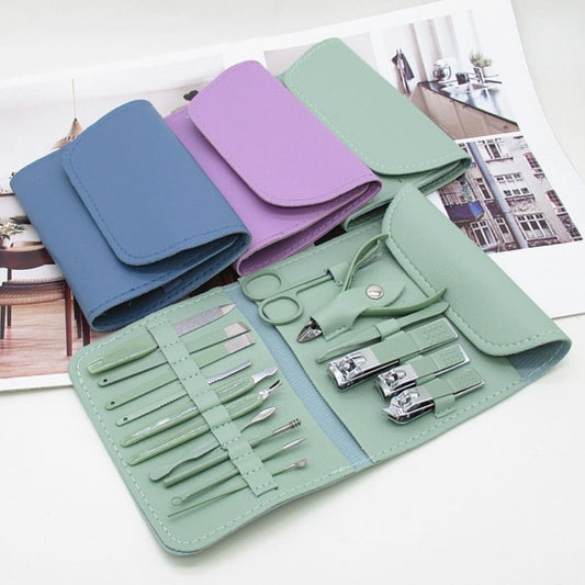 16-Piece Premium Manicure & Pedicure Grooming Kit – Stainless Steel Nail Care Set