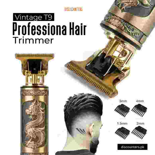 Vintage T9 Professional Hair & Beard Trimmer – T-Blade Clipper for Men