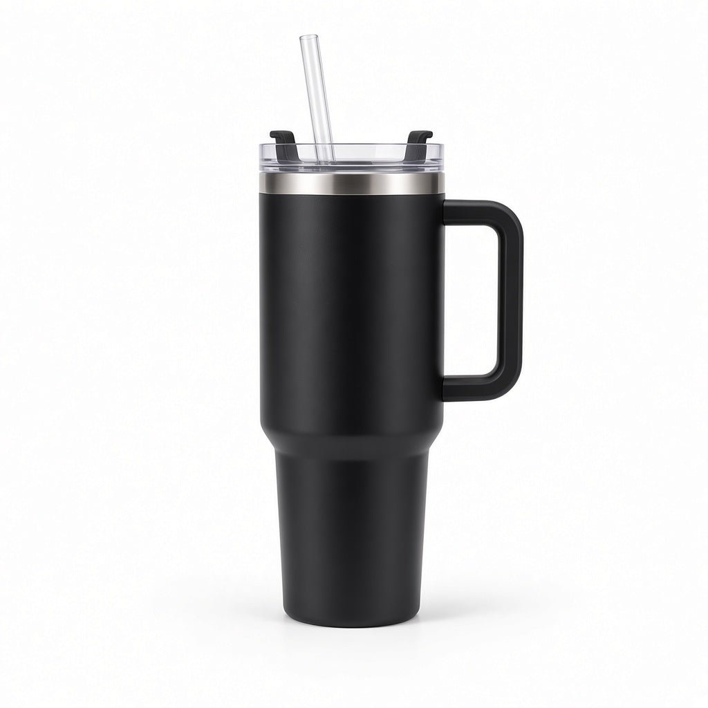 40oz Insulated Tumbler with Handle – Stainless Steel Vacuum Travel Cup
