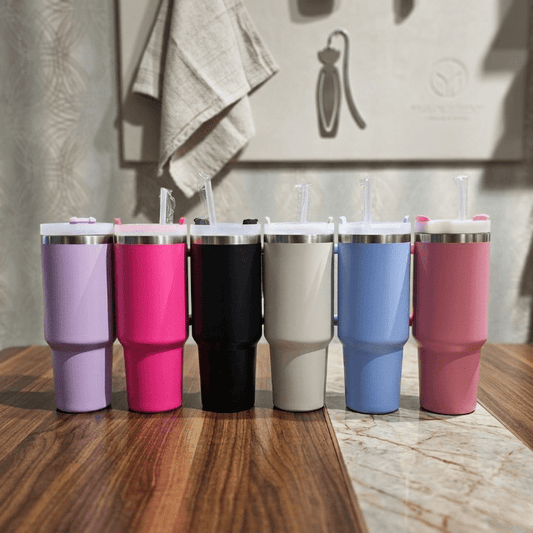 40oz Insulated Tumbler with Handle – Stainless Steel Vacuum Travel Cup