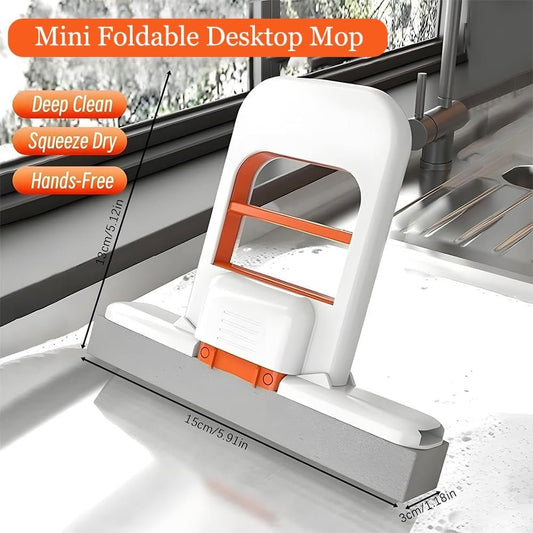 Foldable Mini Mop – Portable Self-Squeezing Wet & Dry Cleaning Tool