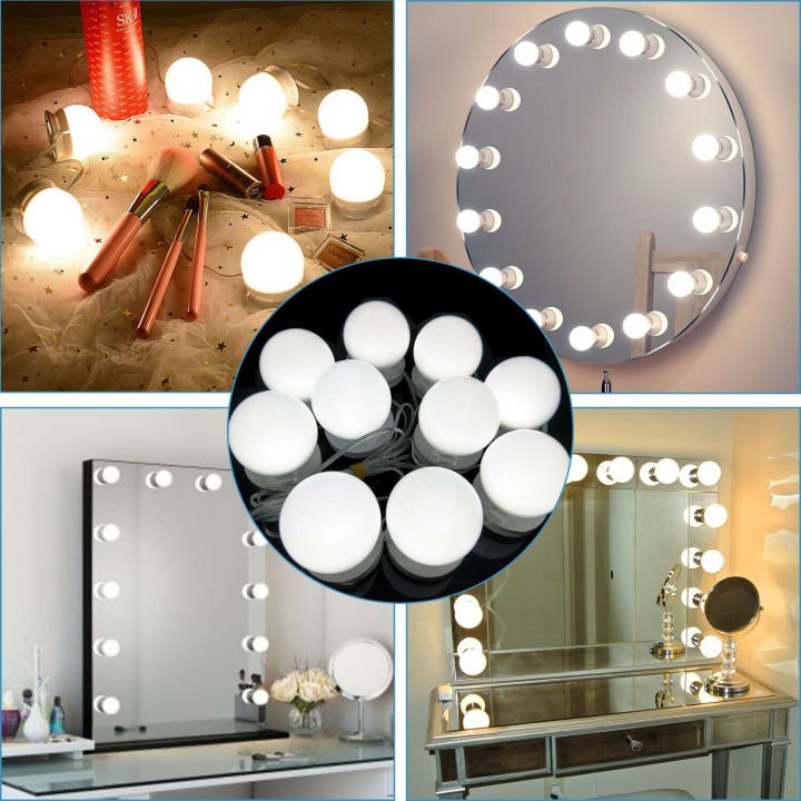 10 Bulbs Mirror Vanity Lights – LED Makeup Mirror Lighting Kit