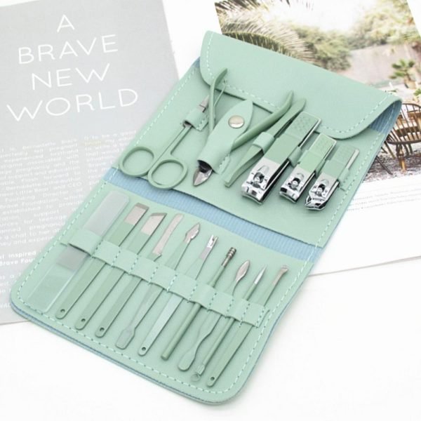 16-Piece Premium Manicure & Pedicure Grooming Kit – Stainless Steel Nail Care Set