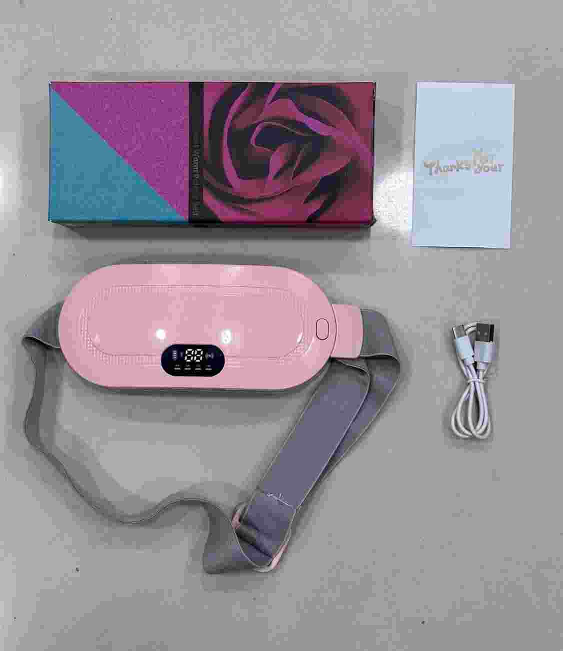 Portable Menstrual Heating Pad Belt – Heat & Vibration Massager for Women