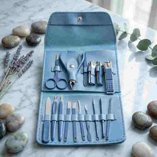 16-Piece Premium Manicure & Pedicure Grooming Kit – Stainless Steel Nail Care Set