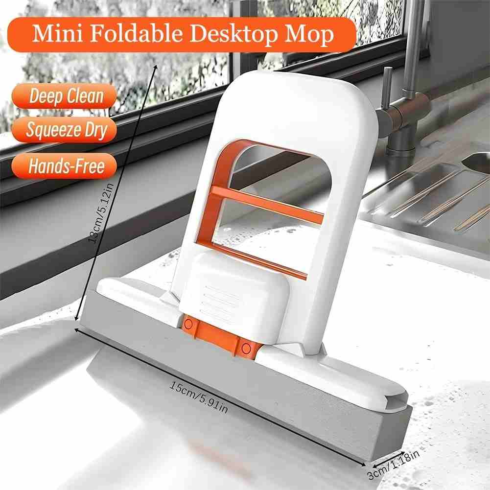 Foldable Mini Mop – Portable Self-Squeezing Wet & Dry Cleaning Tool