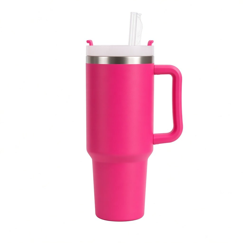 40oz Insulated Tumbler with Handle – Stainless Steel Vacuum Travel Cup