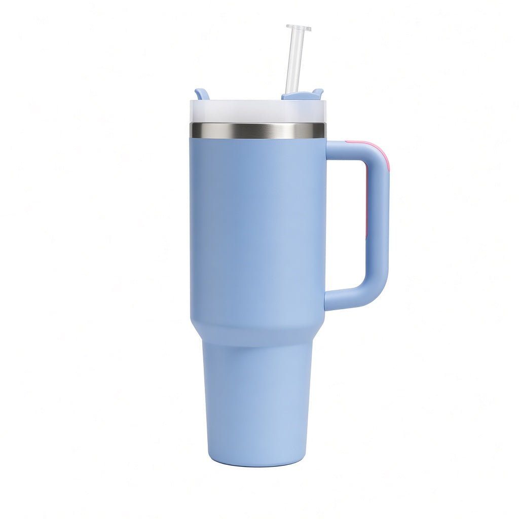 40oz Insulated Tumbler with Handle – Stainless Steel Vacuum Travel Cup