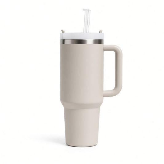40oz Insulated Tumbler with Handle – Stainless Steel Vacuum Travel Cup