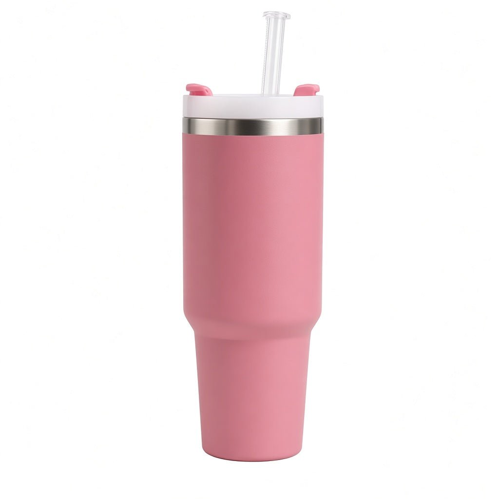 40oz Insulated Tumbler with Handle – Stainless Steel Vacuum Travel Cup