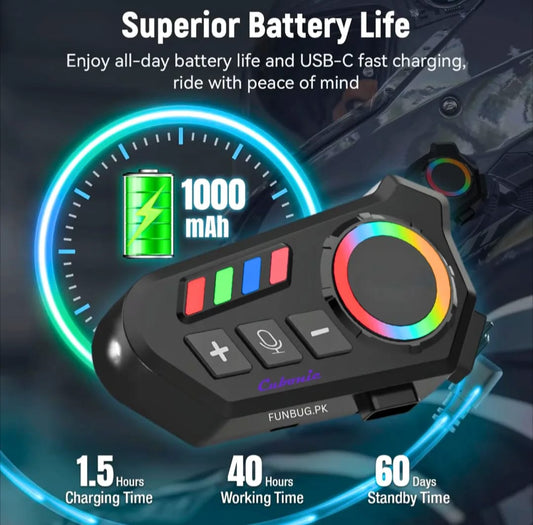 K06A Motorcycle Helmet Bluetooth Headset – Wireless Helmet Intercom with Noise Reduction