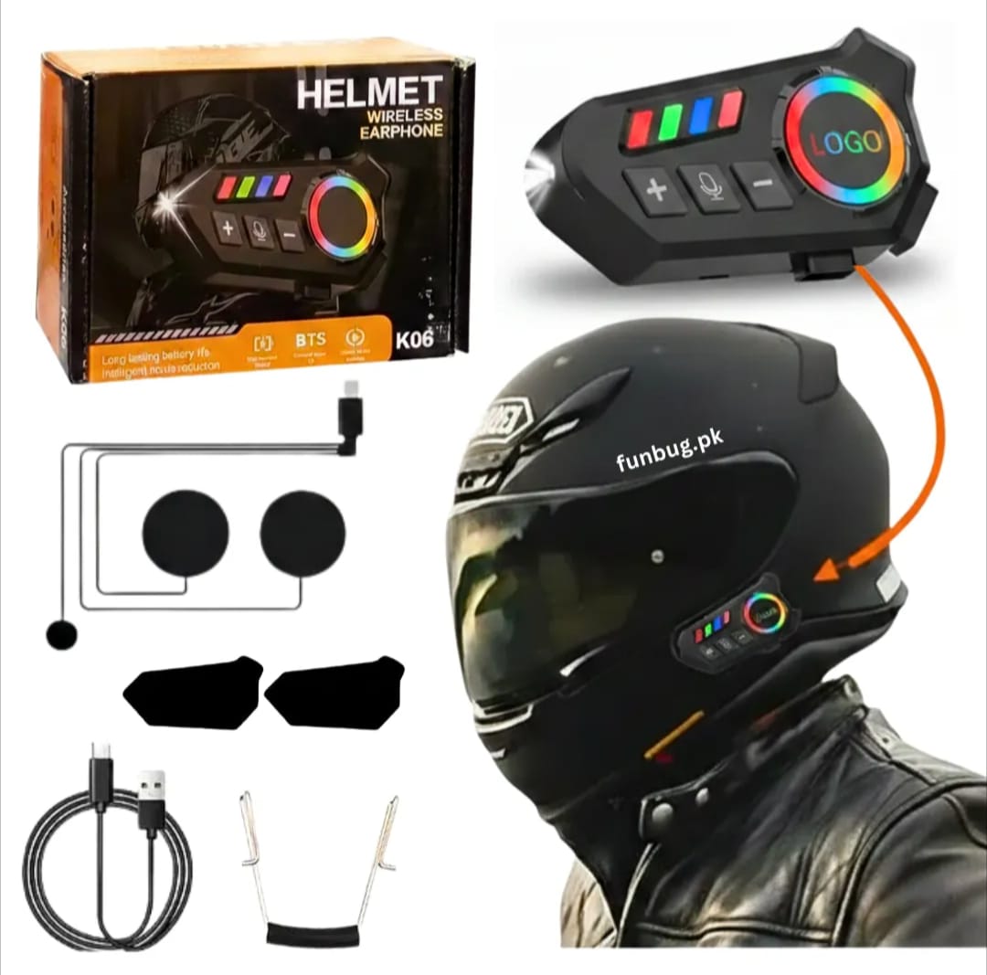 K06A Motorcycle Helmet Bluetooth Headset – Wireless Helmet Intercom with Noise Reduction