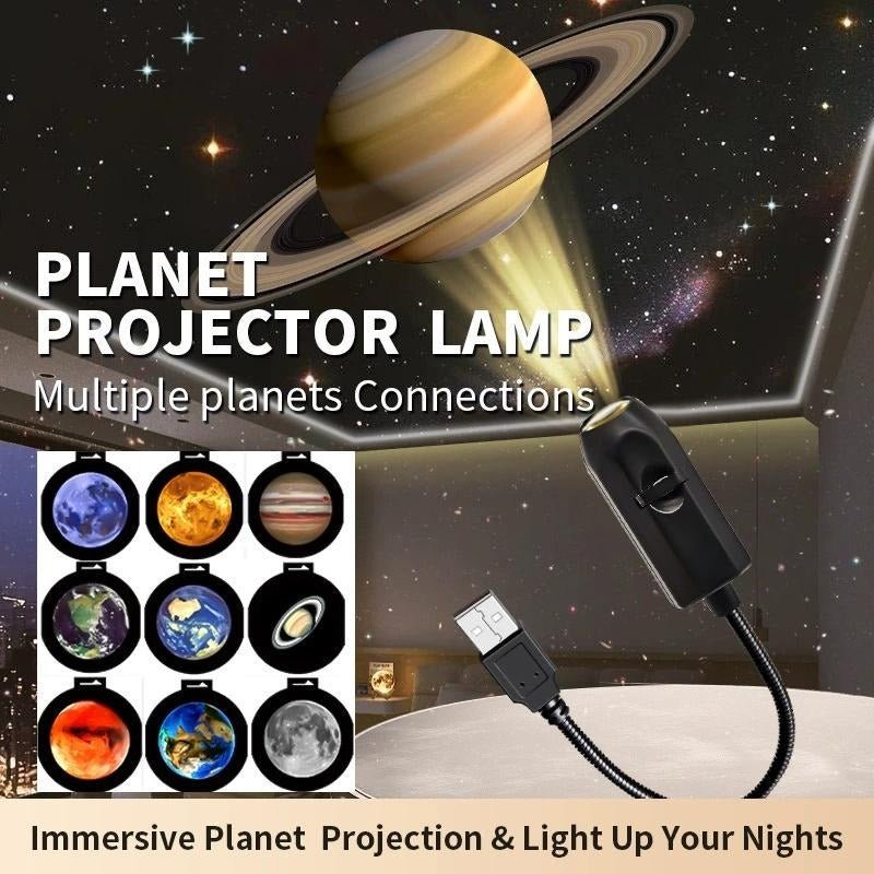 Moon & Earth Starry Sky Projector Lamp – USB Galaxy Night Light for Room Decoration