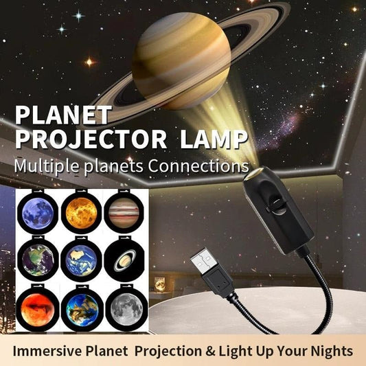 Moon & Earth Starry Sky Projector Lamp – USB Galaxy Night Light for Room Decoration