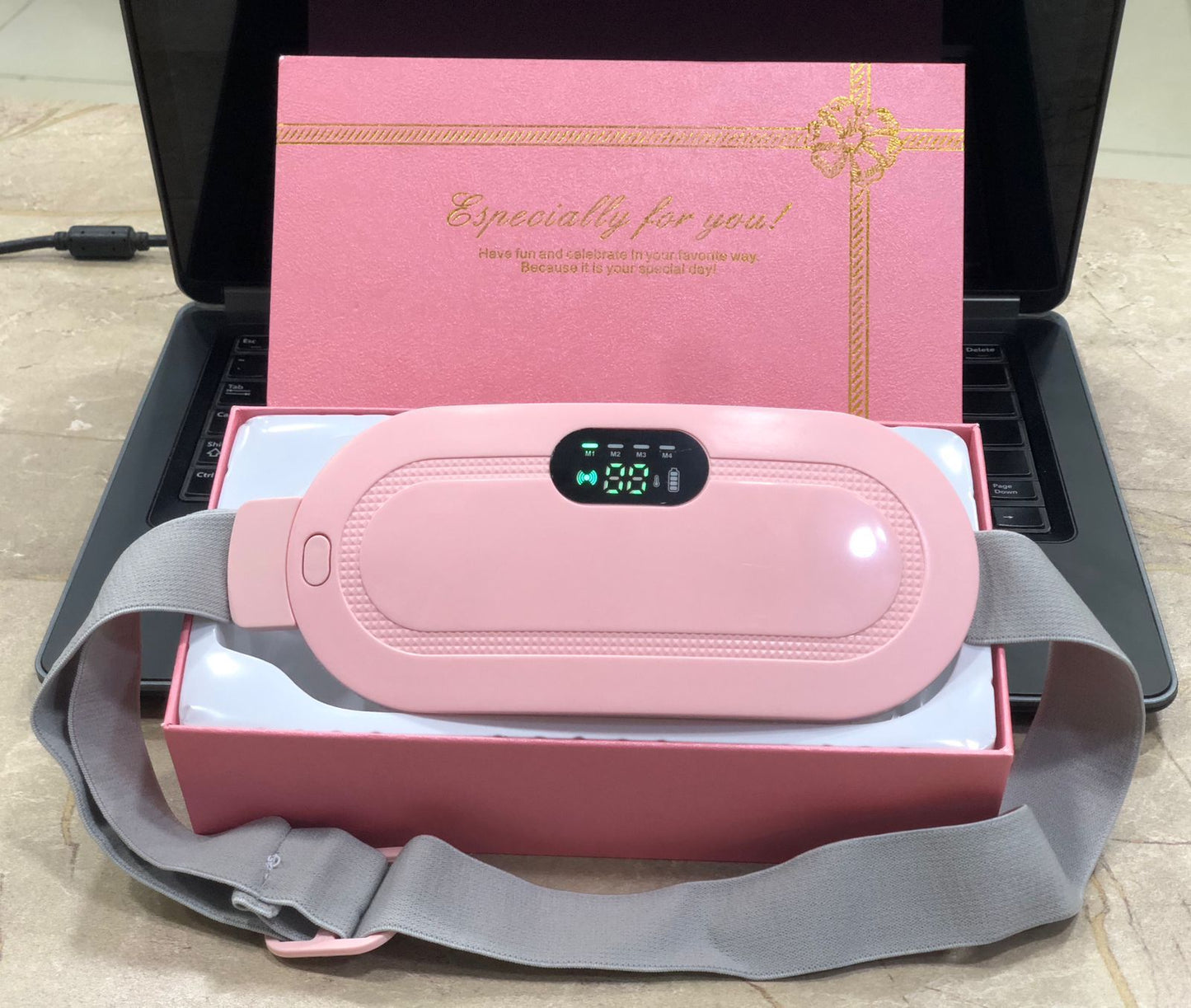 Portable Menstrual Heating Pad Belt – Heat & Vibration Massager for Women