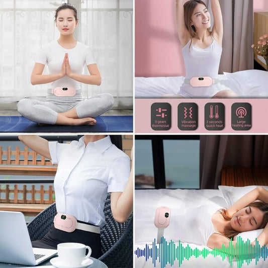 Portable Menstrual Heating Pad Belt – Heat & Vibration Massager for Women