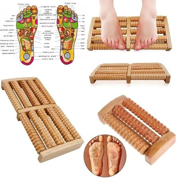 Traditional Wooden Foot Roller Massager – Natural Wood Relaxation Tool