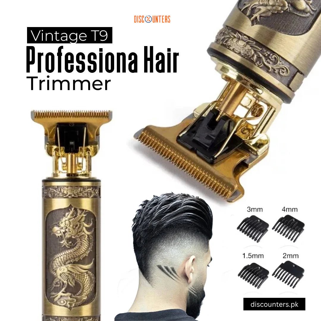 Vintage T9 Professional Hair & Beard Trimmer – T-Blade Clipper for Men